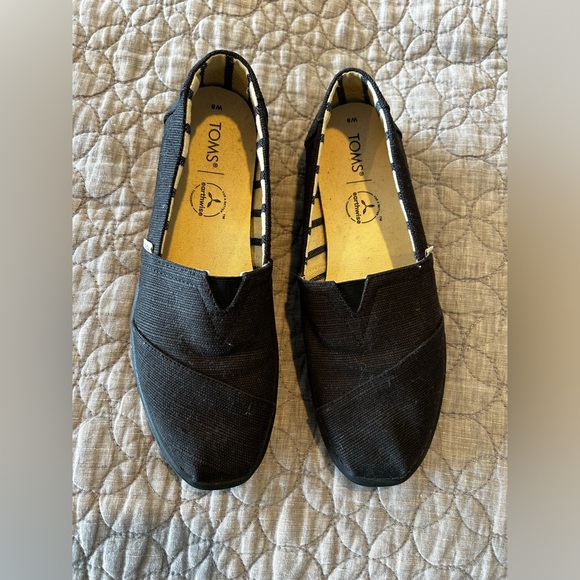 Tom’s Alpargata Cupsole Black Canvas Slip-on Size 8M New, No tags or box. - Picture 3 of 9